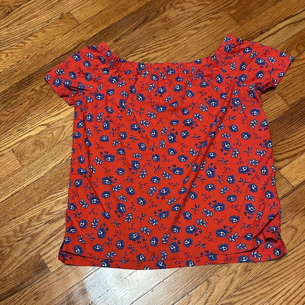Banana Republic Red Floral Blouse